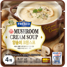 오뚜기 프레스코 양송이 크림스프, 180g, 4개