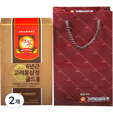 고려인삼유통 6년근 고려 홍삼정 골드 + 쇼핑백, 250g, 2개