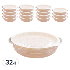 가쯔 심플쿡 냉동밥 전자렌지용기 아이보리, 32개, 400ml