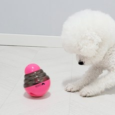 리스펫 댕뚝이 강아지 간식볼 13 x 10 cm, 핑크, 1개