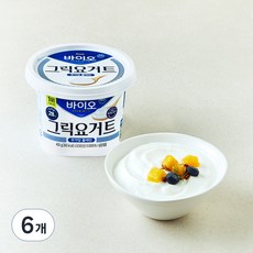 매일바이오 그릭요거트 무가당 플레인, 400g, 6개