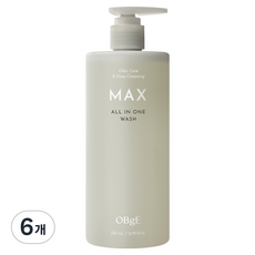 OBge 남성용 오브제 맥스 올인원 워시, 6개, 500ml