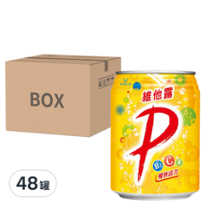維他露P 汽水，含維他命B2、維他命C和鈣，健康營養，清爽解渴, 250ml, 48罐