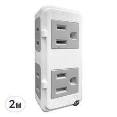 WeiTien 威電 2P+3P分接式插座 4座/2孔+3孔 125VAC 15A MAX 1,650W, 93mm, CB-3041, 2個