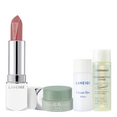 라네즈 실크 인텐스 립스틱 3.5g + 아모레퍼시픽 기초케어 3종, 401호 베이지 쉬폰, 1세트