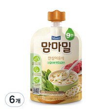 맘마밀 안심 이유식 9개월부터 100g, 6개, 시금치와 연근소고기