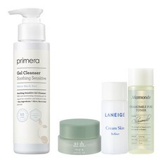 프리메라 수딩 센서티브 젤 클렌저 100ml + 아모레퍼시픽 기초케어 3종, 1세트