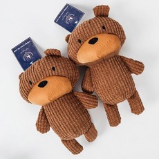 딩동펫 반려동물 장난감 곰인형 22 x 14 cm, 브라운, 2개입