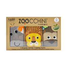ZOOCCHiNi 可愛動物學習褲3件組, GOTS認證有機棉, 內外設計有吸水層與隔水層, 3-4歲, 可愛動物, 1組
