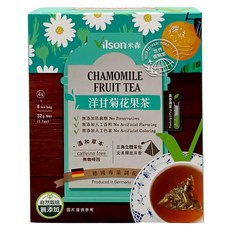 Vilson 米森 洋甘菊花果茶, 無咖啡因, 德國專業調配, 無添加防腐劑, 無添加人工香料, 無添加人工色素, 4g, 8包, 1盒