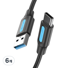 벤션 투톤 USB3.1 Gen1 C타입 USB3.0 고속충전케이블, 0.5m, 혼합색상, 6개