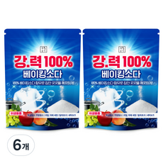 생활공식 강 력 100 세제 베이킹소다, 2kg, 6개