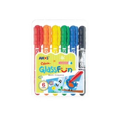 AMOS 阿摩司 Colorix Glass Fun玻璃蠟筆 - 6色多功能蠟筆, 6色, 1盒