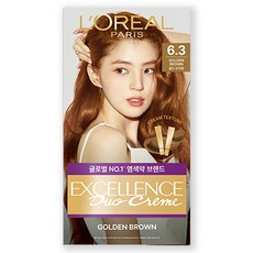 로레알파리 NEW 엑셀랑스 듀오크림, 6.3호 골드 브라운, 1개 6.3호 황금빛 밝은 갈색, 1개