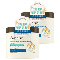 Aveeno 艾惟諾 燕麥高效舒緩潤膚霜, 312g, 2罐