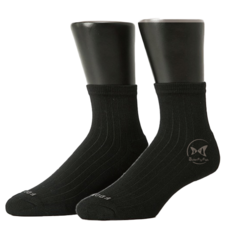 FOOTER 除臭襪 復古直線條微分子長薄襪 輕氣墊 T47 XL(26~29cm) 黑色 6雙, XL(26~29cm)