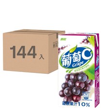黑松 葡萄C 葡萄果汁飲料 300ml x 24入, 還原果汁10%, 含維生素C, 144入