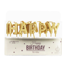 JAMAN Happy Birthday 生日蠟燭, 2.8cm, 金色, 1組