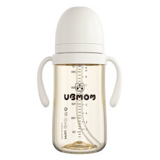 UBMOM 經典款PPSU雙耳吸管學習杯, 雲朵白, 280ml, 1個