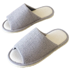 TAIWAN SLIPPER 台灣犀利趴 i Slippers 悠活系列 布質家居室內拖鞋, 柔軟布質鞋面和內裡, 搭配防滑鞋底, L, 英倫爵色 深霧灰, 1雙