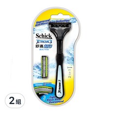 Schick 舒適牌 超鋒3刮鬍刀, 彈性3刀片 蘆薈及維他命E潤滑條 舒緩刮鬍刺激, 2組