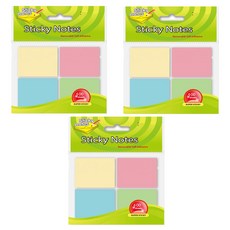 德德小品集 便利貼, 38x50mmx4pcs, 1.5inx2inx4pcs, 400張, 超級黏性, SJ-04, 4本, 3組