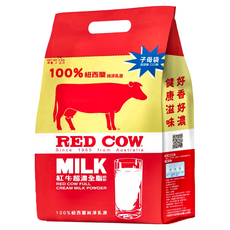 RED COW 紅牛 超濃全脂奶粉，100%純牛乳量，紐西蘭乳源，好香好濃 天然營養, 2kg, 1包