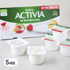 풀무원다논 엑티비아 딸기 80g x 4개 + 복숭아 80g x 4개, 8개입, 5세트