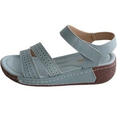 단골언니 여성용 와이디 펀칭 이선 스트랩 통굽 샌들 5cm