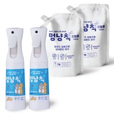 멍냥칙 반려동물 냄새 제거 무색 무취 산화 탈취제 2p + 리필용 2p 세트, 1세트