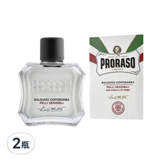 Proraso 白標敏感肌鬍後乳100ml 2瓶組｜義大利刮鬍後保濕舒緩乳液, 100ml, 2瓶