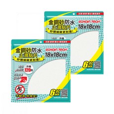 ECHain TeCH 金鋼砂防滑貼片 6片組, 全透明18X18CM加大款, 120目金鋼砂, 防水背膠設計, 18 x 18cm, 透明底色, 2包