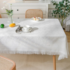 Hoom禾暮生活 編織桌布, 波西米亞風 白色90*90cm, 90 x 90cm, 波希米亞 奶白, 1個