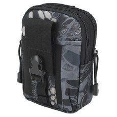 S-SportPlus+ 蟒紋黑色運動腰包，多層收納，輕巧方便，跑步登山必備, 黑色, 1個