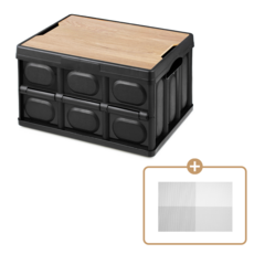 코멧 아웃도어 캠핑테이블 캠핑폴딩박스 + 식탁매트, 블랙
