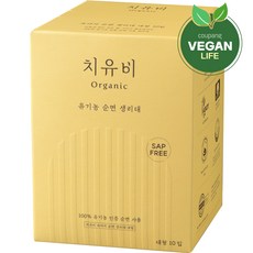 치유비 유기농 속까지 순면 대형 생리대 날개형, 10개입, 1개