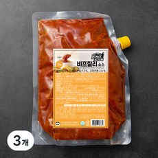 푸딩팩토리 비프칠리 소스, 1kg, 3개