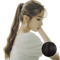 가발나라 여성 벨크로 포니테일 히피펌 가발, 내츄럴블랙, 1개