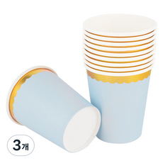 골드라인 파티컵 블루 240ml, 3개