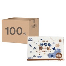 廚房紙巾, 抽取式擦手紙, 120抽/包, 尺寸: 單張 20x20cm, 120張, 100包