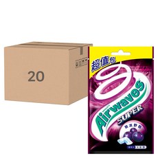 Airwaves Super極酷嗆涼無糖口香糖 超值包 紫冰野莓口味, 10包, 提神, 62g, 20包