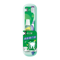 DARLIE 好來清新隨行組, 天然薄荷精華, 牙膏50g + 彈力按摩牙刷, 口氣清新, 50g, 1組