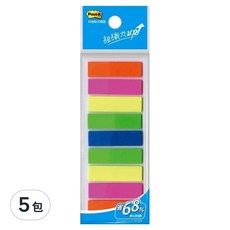 3M Post-it 利貼可再貼9色全彩標籤 #583-9, 180張, 5包