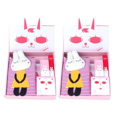 recipebox Happy Box孩童用彩妝 6件組, 包款（隨機）+2個兒童面膜包+指甲油鮮綠+唇筆+日常防曬氣墊, 2組