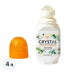 크리스탈 바디 데오드란트 롤온타입 카모마일 & 그린티, 66ml, 4개