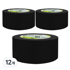 신흥테이프 면테이프 대용량 48mm x 25m 검정, 12개