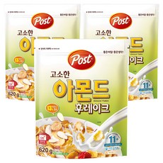 포스트 고소한 아몬드 후레이크 시리얼, 620g, 3개