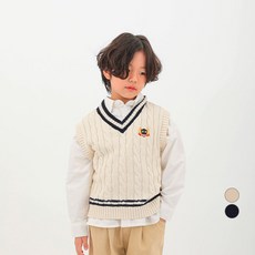 베리클로젯 남아용 틸튼 케이블 니트 면 조끼