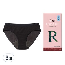 Rael 여성용 리유저블 안심 팬티, S, 1개입, 3개