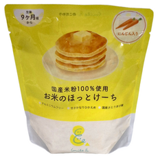 Smile& 寶寶鬆餅粉 胡蘿蔔, 9個月以上適用, 日本國產米粉 100%使用, 不含麩質, 100g, 1包